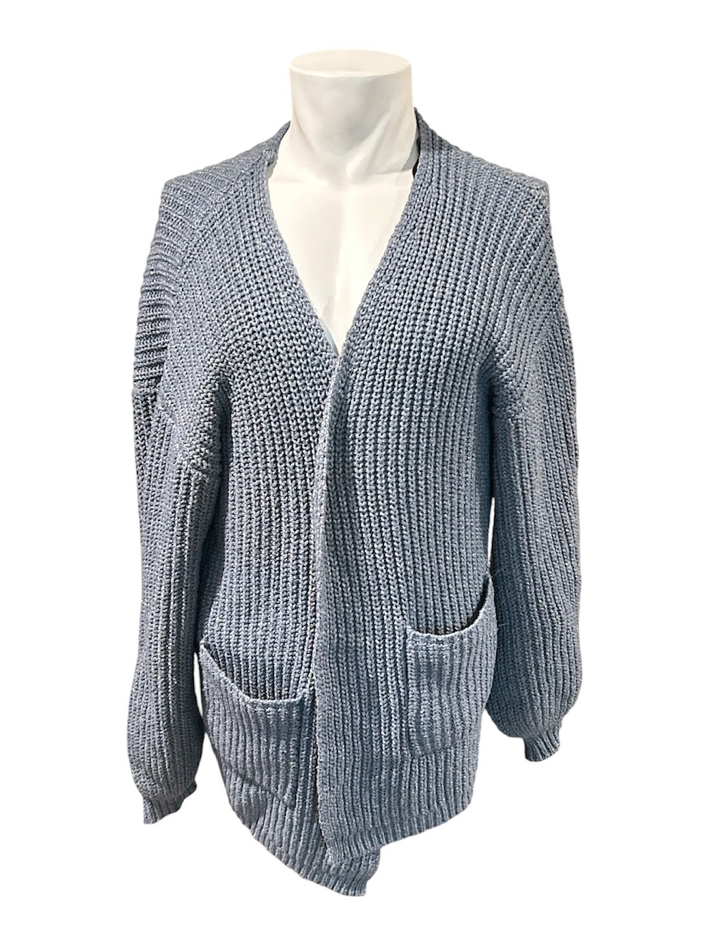 Forever 21 Chunky Open-Front Cardigan - Light Blue